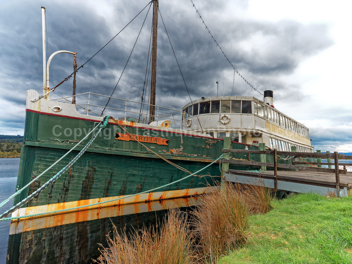 The MV Cartela on the Huon River at Franklin, Tasmania. (martin chambers: tasmanianphotos.com) (05/09/21) : Cartela-Huon-River-Tasmania_20210905-194458
