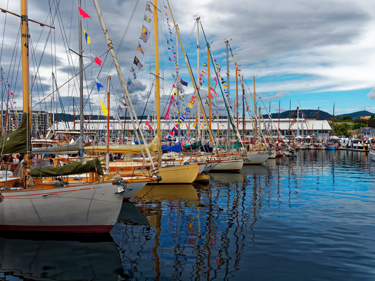 Constitution Dock and the Wooden Boat Festival.  (martin chambers: tasmanianphotos.com) (09/02/19) : Constitution-Dock-Hobart-Tasmania_20190209-205432