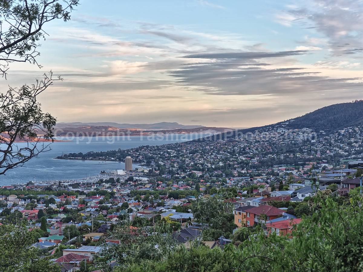 View of Hobart City from Knocklofty Reserve,West Hobart, Tasmania.  (martin chambers: tasmanianphotos.com) (11/02/20) : Hobart-City-Knocklofty-Reserve-Tasmania_20200211-195931