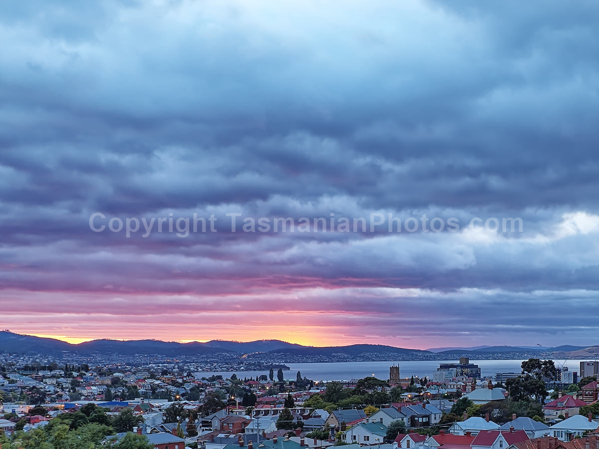 View over Hobart City from West Hobart, Tasmania.  (martin chambers: tasmanianphotos.com) (27/02/20) : Hobart-City-West-Hobart-Tasmania_20200227-100010