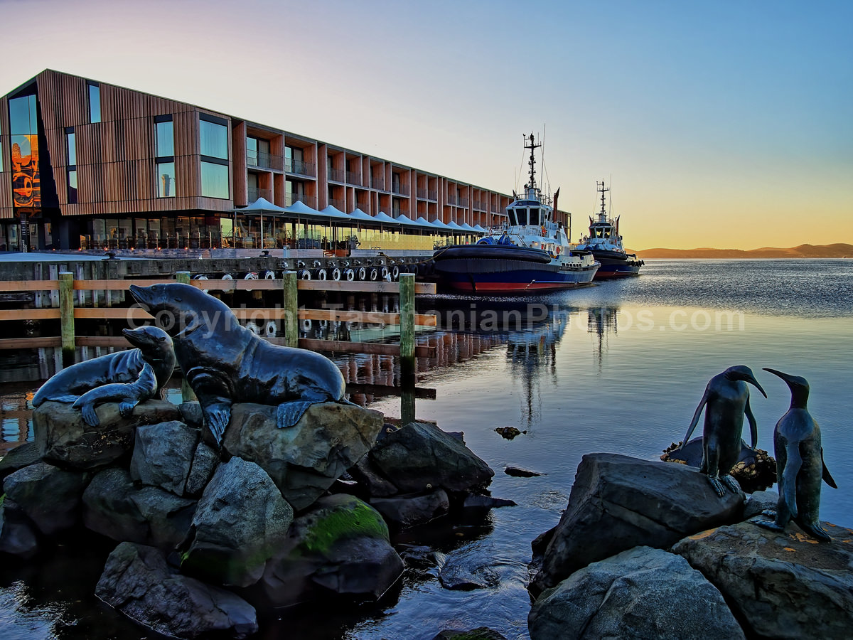 Macquarie Wharf at Sunrise. Hobart, Tasmania.  (martin chambers: tasmanianphotos.com) (23/08/19) : Macquarie-Wharf-Hobart-Tasmania_20190823-181235