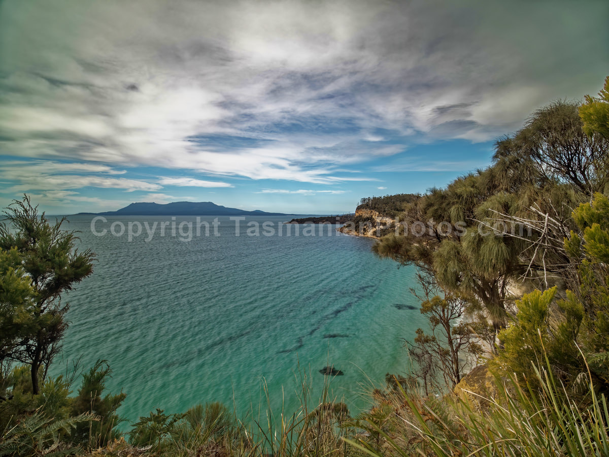 Looking over Prosser Bay to Maria Island from Orford. (martin chambers: tasmanianphotos.com) (18/07/19) : Maria-Island-Tasmania_20190718-204417
