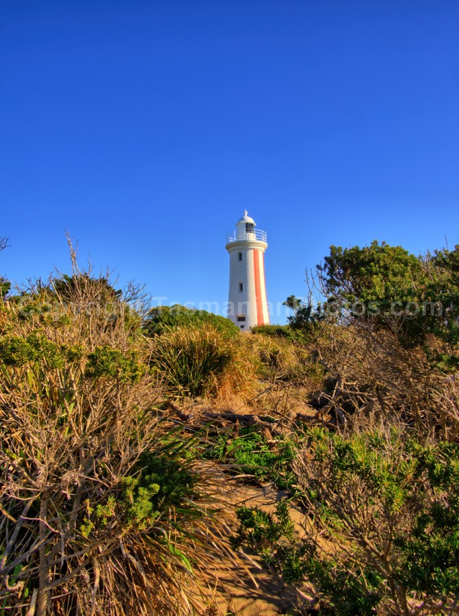 The Mersey Bluff Lighthouse on the Mersey River foreshore at Devonport, Tasmania. (martin chambers: tasmanianphotos.com) (22/06/19) : Mersey-River-Lighthouse-Tasmania_20190622-205015