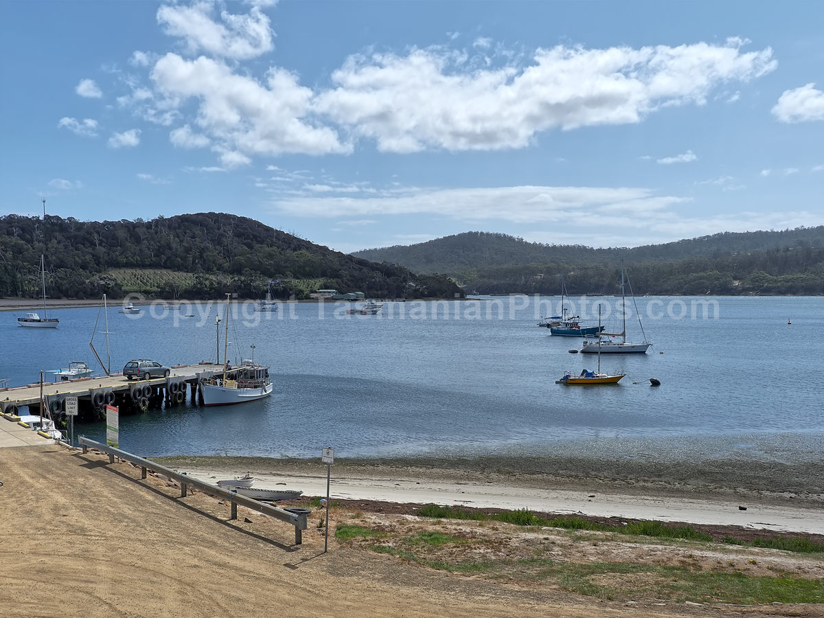Nubeena Jetty in Parsons Bay on the Tasman Peninsula.  (martin chambers: tasmanianphotos.com) (09/02/20) : Nubeena-Jetty-Tasmania_20200209-100854