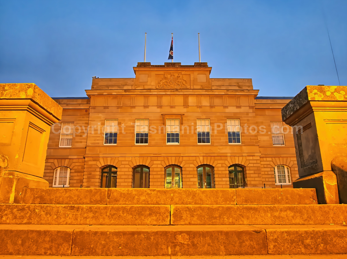 Parliament House early on a Winters Morning. Hobart, Tasmania. (martin chambers: tasmanianphotos.com) (05/07/19) : Parliament-House-Hobart-Tasmania_20190705-204522