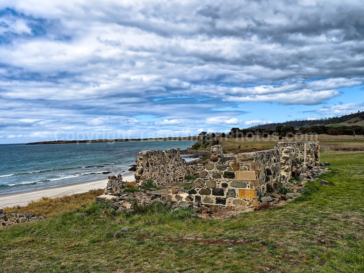 Saltworks Historic Site on the East Coast of Tasmania looking towards Maria Island. (martin chambers: tasmanianphotos.com) (09/10/19) : Saltworks-Historic-Site-Tasmania_20191009-203815