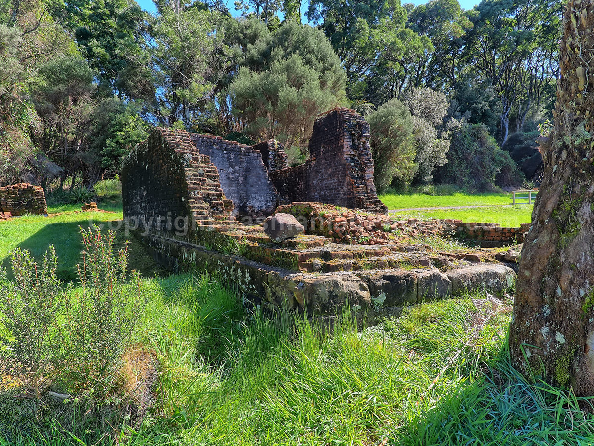 Sarah Island convict ruins. Macquarie Harbour, Strahan, West Coast Tasmania. (martin chambers: tasmanianphotos.com) (07/10/20) : Sarah-Island-Tasmania_20201007-214739