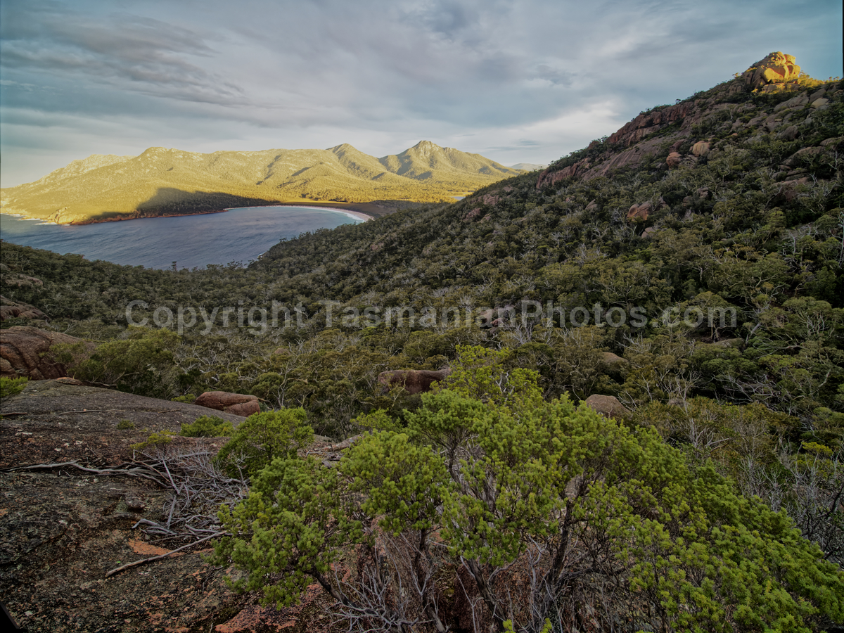 View from Wineglass Bay Lookout, Freycinet, Tasmania. (martin chambers: tasmanianphotos.com) (12/07/21) : Wineglass-Bay-Lookout-Tasmania_20210712-150344